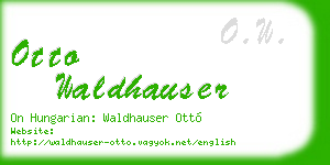 otto waldhauser business card