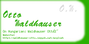 otto waldhauser business card